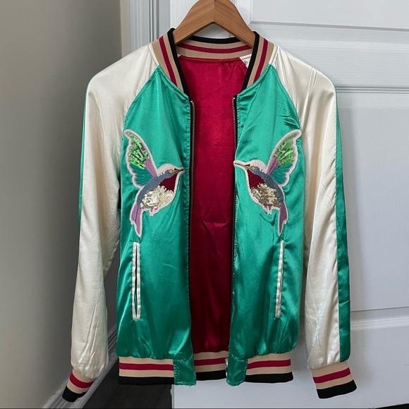 Reversible silky bomber jacket - Picture 7 of 10